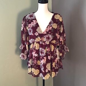 NWT Floral Flowy Blouse size XL